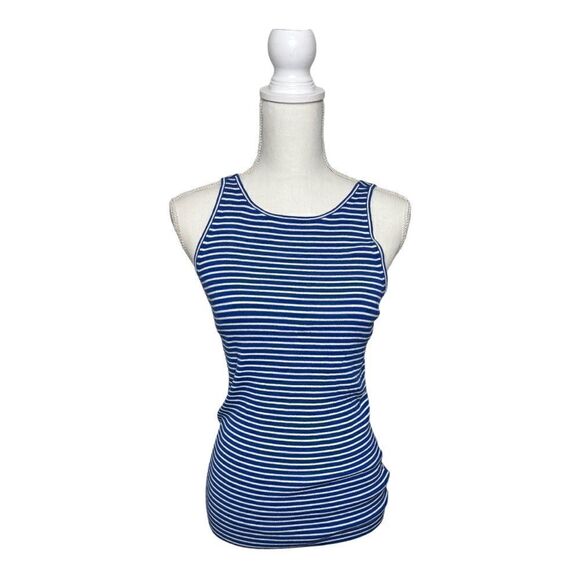 BANANA REPUBLIC Blue And White Stripe Sleeveless Blouse. Size Small - Picture 1 of 7